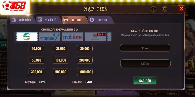 Lưu ý để hội viên nạp tiền chẳng lo lỗi