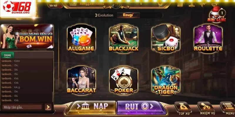 Thế mạnh vượt bậc của mục casino trực tuyến tại Bon68